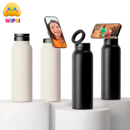 Botella deportiva con tapa magnética